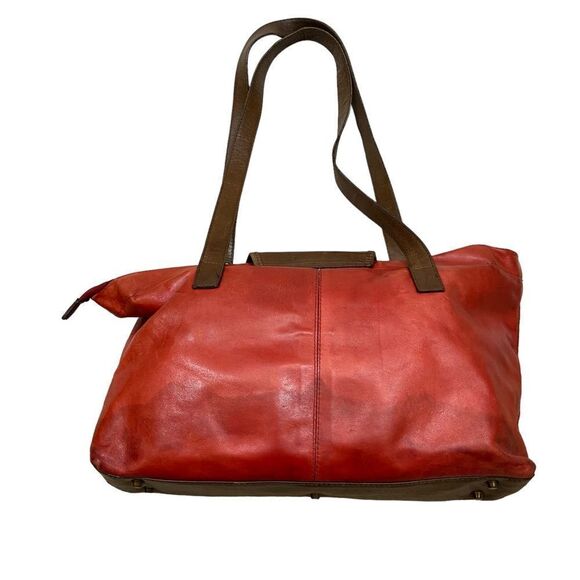 Valentina Brand Red And Brown Leather‎ Shoulder Bag - Picture 10 of 15
